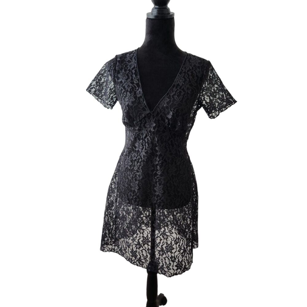 Rampage Wear Women's Black Lace Dress Lingerie Rave Gothic Size 7
